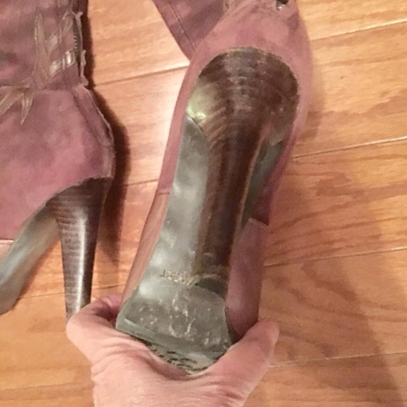 Nine West Brown Leather/Suede Back-Zip Boots - Picture 5 of 6